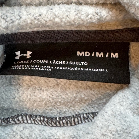 Under Armour Gray and Green Sweatshirt with Neon Stripe - Picture 3 of 3